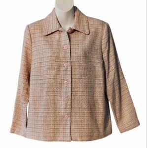 NWT Draper's & Damon's Pink Plaid Tweed Blazer ~sz 10P